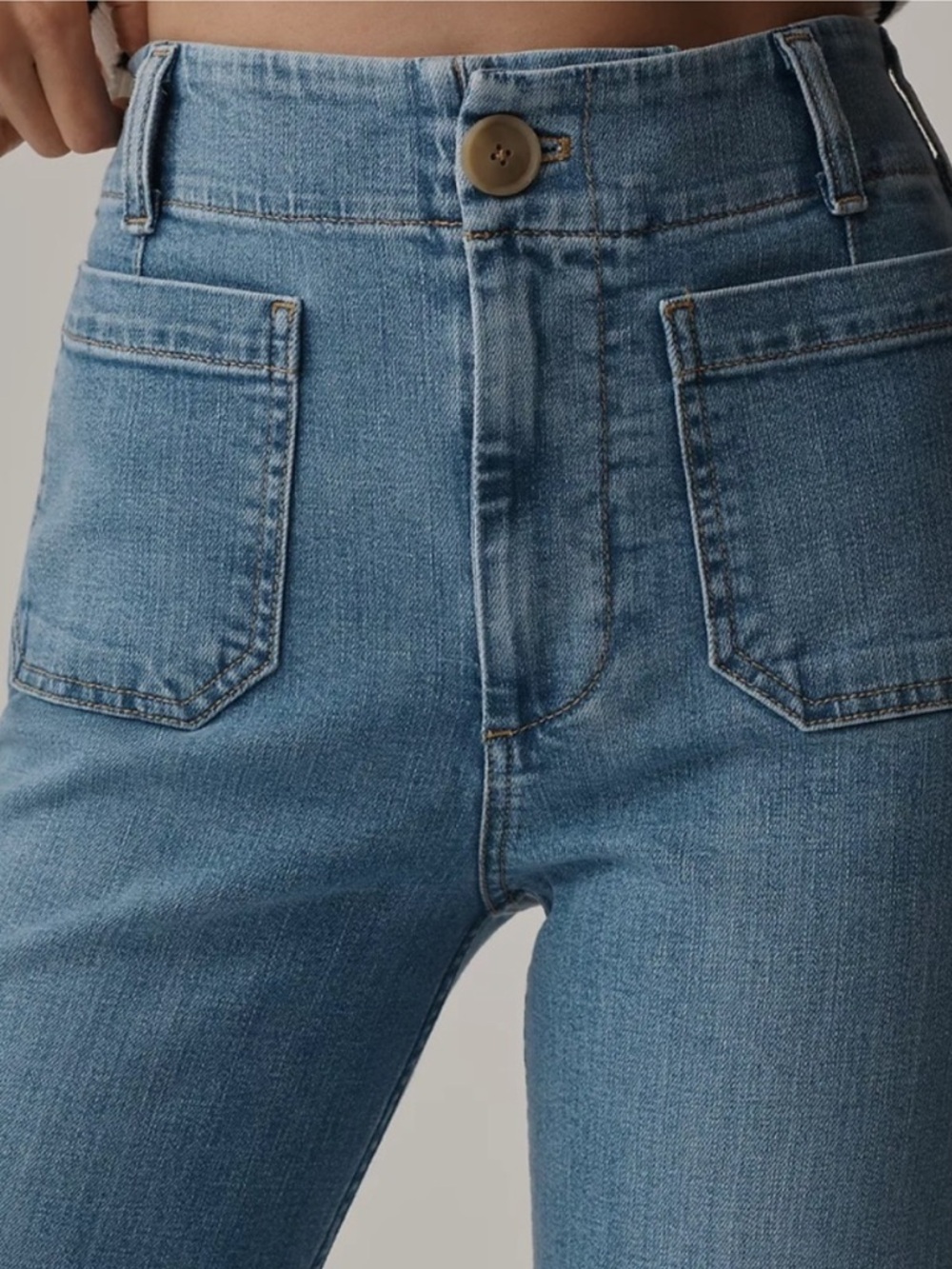ANTHROPOLOGIE MAEVE The Colette Cropped High Rise Denim Jeans size 27 Petite - Picture 7 of 7